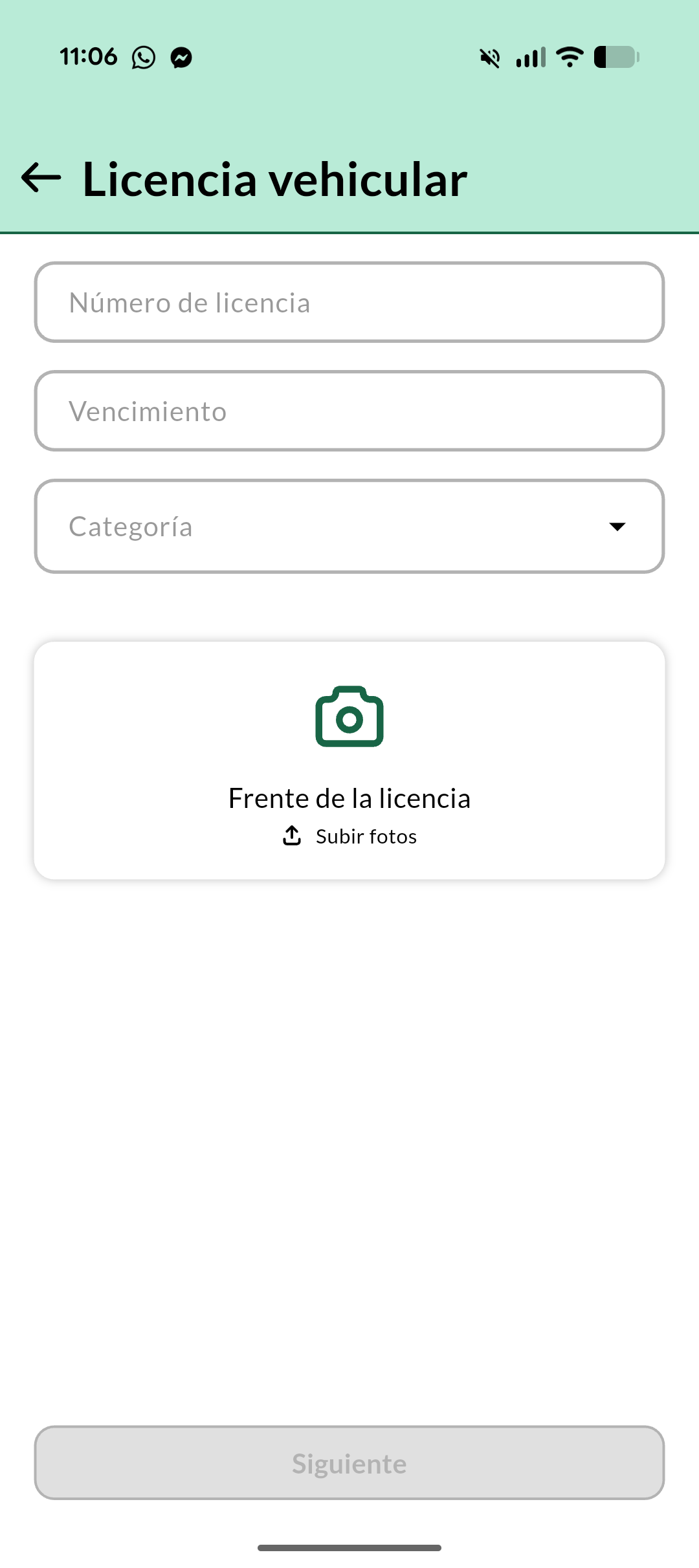 Paso 7 - Subí tu licencia de conducir