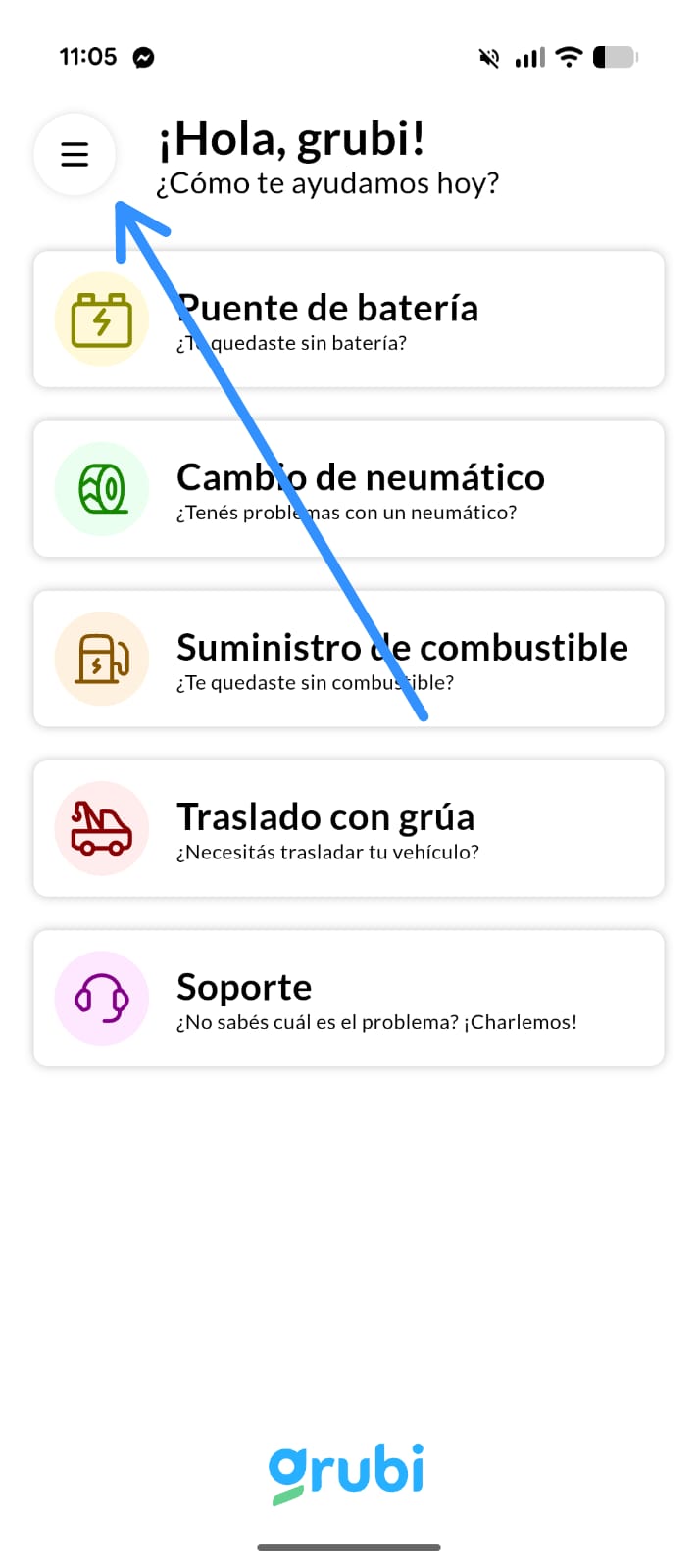 Paso 2 - Abrí el menú y tocá "Registrate como prestador"